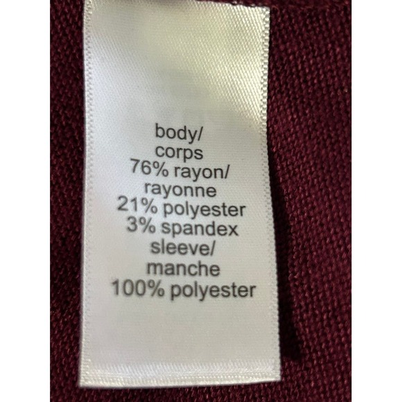 Maurices Burgundy Bishop Sleeve Dot Blouse Top Plus Size 2X - Picture 8 of 8